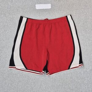 VINTAGE Shaq Men Shorts 38 Red Embroidered Colorblock Sweat 34 Dunkman READ